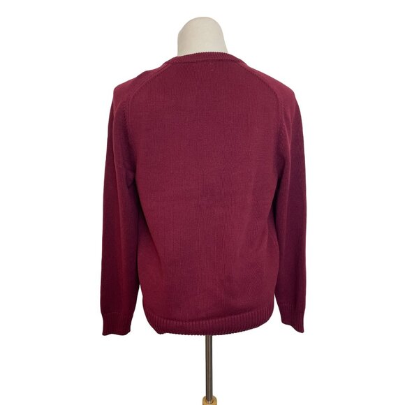 J.Crew Men's Wine Red Crewneck Plush Knit Fabric Sweater Sz L- NWT - Picture 4 of 7